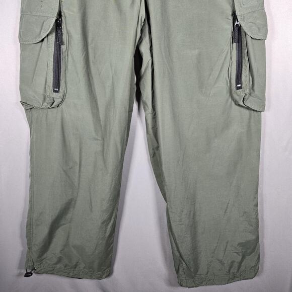 OPS Cargo Pants Men L Green Nylon All Terra Activewear Zip Pockets Hiking Trail - Picture 3 of 8